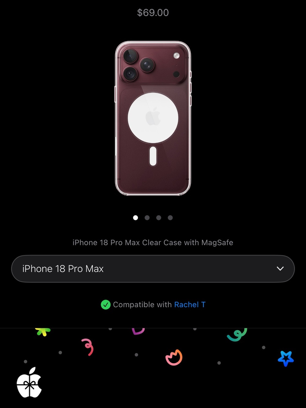 Apple iPhone 18 Pro Max Clear Case with MagSafe — Plum